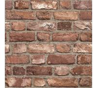 Grandeco Vintage House Brick Red Wallpaper A28901