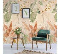 Grandeco Watercolour Sketch Naïve Flowers 3 Panel Repeatable Mural 1.59 X 2.8M, Pastel