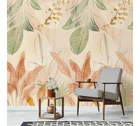 Grandeco Watercolour Sketch Naïve Flowers 3 Panel repeatable Mural 1.59 x 2.8m, Pastel