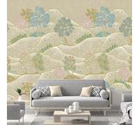 Grandeco Whimsy Neutral Landscape Scene 3 Panel Repeatable Wallpaper Mural, 1.59 X 2.8M, Sage Green