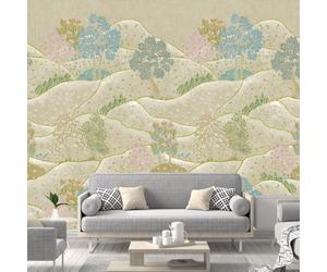 Grandeco Whimsy Neutral Landscape Scene 3 Panel Repeatable Wallpaper Mural, 1.59 X 2.8M, Sage Green