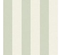 Grandeco Wide Textured Stripe Wallpaper, Green Cream