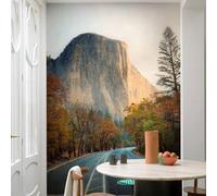 Grandeco Yosemite Photographic Mountain Scene 3 Panel Textured Mural, 1.59 X 2.8M