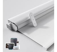 Grandekor No-Drill No Tools Motorized Blinds with Remote | 33x72 White Electric Blackout Smart Roller Shade/APP/Voice Control-for Home Office, Living Room