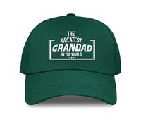 Grandfather Baseball Hat - GREEN - A - The Greatest Grandad Baseball Cap - Fathers Day Birthday Gift - Cotton Classic Cap Grandpa Presents - Vintage Grandad Hats for Men
