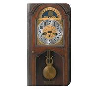 Grandfather Clock Antique Wall Clock PU Leather Flip Case Cover For Motorola Moto G6