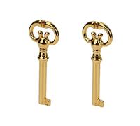Grandfather Clock Door Key KY-7 Works with Most Clocks Made Before 2004, Skeleton Antique Key for Antique Cabinet, Desk Drawers, Dressers, Old Furniture Locks etc. -2 Pcs