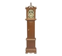Grandfather Clocks - Small Rustic Desk Decoration, 1/12 Scale Figurine with Realistic, Natural Solid Wood, Detailed Handcrafted Vintage Aesthetic, for Kids Adults Tabletop Room