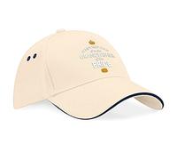 Grandfather of the Bride Gift Hat Baseball Cap for Wedding Day Keepsake for Men Stag Do Party to be Gift Idea Accessories Favours Present (UK, Alpha, One Size, Putty/Navy Trim)