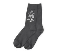 Grandfather of the Groom Socks Wedding Day Gift Men's Funny Present Keepsake for Drinking Stag Party Do Size 6-11 (UK, Alpha, One Size, Regular, Regular, Grey)
