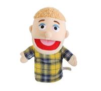 Grandfather Plush Puppet - Clothing Play Figure, Interactive Story Buddy, Pretend House Mate, Learning Show Aid | Brown Family Character Puppet With Brown Clothing Style for Children Role Play Session