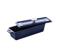 GrandFeu Grand Feu Blue Enamel Baking Dish With Lid - Versatile Cast Iron Pot For Oven And Grill Cooking