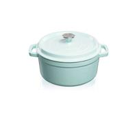 Grandfeu Light Blue Cast Iron Pot, 3.5L - Stylish Minimalist Design, Matte Enamel Interior, Versatile For All Cooking Surfaces