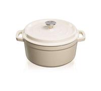 Grandfeu White Cast Iron Pot, 3.5L - Stylish Minimalist Design With Lid For Versatile Cooking