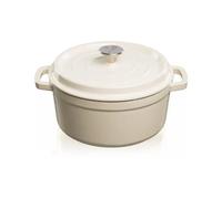 Grandfeu White Cast Iron Pot, 4.7L - Stylish & Durable, Ideal For Cooking And Baking