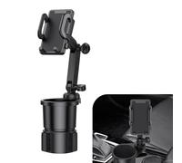 GRANDI Pack-1 Mobile Phone Mount, Adjustable Cup Holder, Multifunctional Drinking Holder, Universal Automobile Interior Accessories, for Most Cars, Trucks, SUVs (Black)