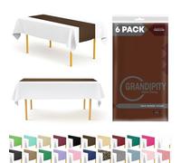 Grandipity Brown 6 Pack Premium Disposable Plastic Table Runner 14 x 108 Inch. Table Runner for Dinner Parties & Events