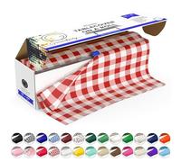 Grandipity Plastic Tablecloth Roll - 54" x300' Red Gingham Checkered Plastic Table Cloths for Parties | Disposable with Cutter Box - Cut to Size Disposable Plastic Tablecloth for Rectangle & Round