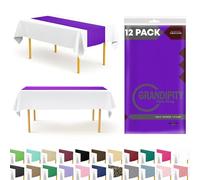 Grandipity Purple 12 Pack Premium Disposable Plastic Table Runner 14 x 108 Inch. Table Runner for Dinner Parties & Events