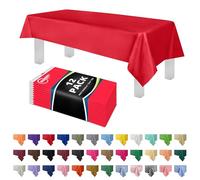 Grandipity Red 12 Pack Premium Plastic Tablecloth 54 Inch. x 108 Inch. Rectangle Table Cover By Dluxware