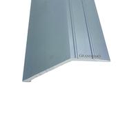 Grandismo® 3ft - Deep Angle Edge Flooring Stick-Down Strip - Supports 15mm Height Difference - Tile/Laminate/Wood Aluminium to Vinyl or Carpet - Threshold Metal Door Trim/Edging - Grey Colour