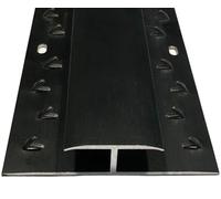 Grandismo® Carpet to Carpet - Gripper Trim Threshold Strip Plate - Metal Doorbar - Dual Edge - Joins Carpet to Carpet at Doorways - Brushed Black - Extra Long 9ft / 2.7m / 270cm / 2700mm