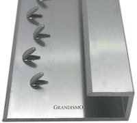 Grandismo® Carpet to Coir Matting - Prestige Square Edge Carpet Trim - Extra Long 9ft / 2.7m / 270cm / 2700mm - Threshold Strip - Trim Metal Door Bar Plate - Silver