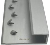 Grandismo® Carpet to Coir Matting - Prestige Square Edge Carpet Trim - Extra Long 9ft / 2.7m / 270cm / 2700mm - Threshold Strip - Trim Metal Door Bar Plate - Matt Silver