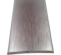 Grandismo® Prestige Stick-Down Cover Strip - Extra Long 9ft / 2.7m / 270cm / 2700mm - 37mm Width - Tile/Wood/Laminate/Lino Flooring Threshold Strip Plate - Metal Door Bar Trim - Brushed Silver