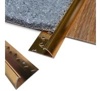 Grandismo® Single Edge Threshold Strip Standard 3ft / 0.9metres / 90cm / 90mm Length Screw-Down Door Trim for Joining Carpet to Vinyl - Gold
