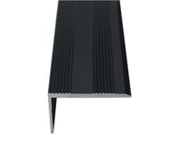 Grandismo® - Stair Edging - Self Adhesive Stick Down - Edge Nosing Tread Strip - Tile/Laminate/Wood Aluminium to Vinyl - Threshold Strip Trim - Black - Extra Long 9ft / 2.7m / 270cm / 2700mm