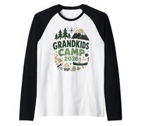 Grandkids Camp 2026 Family Camping Trip Adventure Raglan Baseball Tee