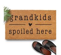 Grandkids Spoiled Here Door Mat for Home Entrance Indoor Outdoor,Garage and Garden Outside Entryway Floor Mat,Non Slip,Easy Clean 16x24 Inch