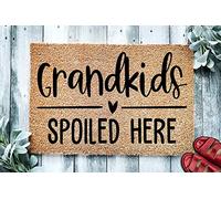 Grandkids Spoiled Here Doormat Low Profile Door Mat Machine Washable Floor Mats For Entrance Laundry Room Kitchen 40 X 60Cm