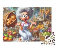 Grandma 1000pc Market Mess Thick Cardboard Puzzle for Stress Relief Seekers Christmas Gathering Home Decor Collectible Item Value for Money 52x38cm/1000pcs