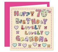 Grandma 70th Happy Birthday Card - Lovely Lovely Grandma - 70 Today