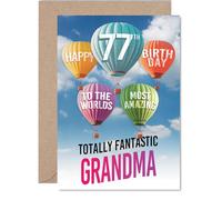 Grandma 77th Birthday Card, Most Amazing Hot Air Balloon