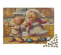 Grandma And Child Cooking 1000 Piece Jigsaw Puzzle Cognitive Development Travel Jigsaw Puzzle Stay at Home Activity 100% Recycled 38x26cm/1000pcs