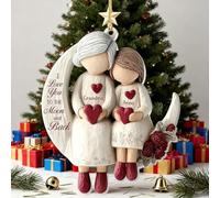 Grandma And Grandchild Moon Loves - Personalized 1-Layers Acrylic Ornaments,Personalized 1-Layer Acrylic Ornament, Grandma and Grandkid Sitting on Moon Ornaments, Christmas Decor