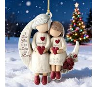 Grandma And Grandchild Moon Loves, Personalized Acrylic Ornaments, I love You To The Moon And Black Ornament, Christmas Hanging Ornaments 2025 Xmas Tree Decorations Holiday Keepsake