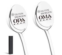 Grandma and Grandpa Gift, Pack of 2 Coffee Spoons with Engraving for Best Grandma and Grandpa for Birthday, Birthday Gift Gifts for Grandma, Grandpa, Spoon Personalised for Grandparents