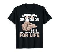 Grandma and grandson best partners in crime for life T-Shirt