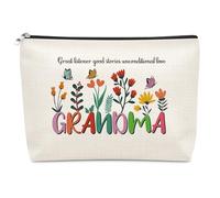 Grandma Appreciation Gifts Grandmother Makeup Bag Grandmas Gifts from Granddaughter New Grandma Gift Cosmetic Bag Mothers Day Birthday Present for Godmother Nana Christmas Retirement Gift Travel Pouch