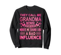 Grandma Bad Influence Mother's Day Vintage Christmas Xmas Sweatshirt