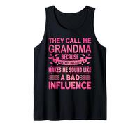 Grandma Bad Influence Mother's Day Vintage Christmas Xmas Tank Top