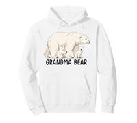 Grandma Bear With Two Cubs Siblings Polar Bear Family Pullover Hoodie
