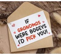 Grandma Birthday Card - If Grandmas Were Bogeys I'd Pick You - Fun Rude Novelty Greetings Card