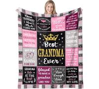 Grandma Birthday Gifts from Grandchildren, Flannel Blanket Personalised Presents for Nana on Christmas Thanksgiving Mothers Day, World's Best Granny Ever Gifts, to My Grandmother Throw Blanket