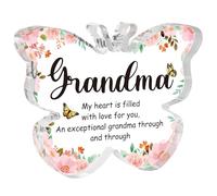 Grandma Birthday Gifts, Unique Birthday Gifts for Grandma - Acrylic Butterfly Plaque, Best Anniversary Presents for Nana/Granny/Nanny/Nan, 3.9 * 3 * 0.5 Inches