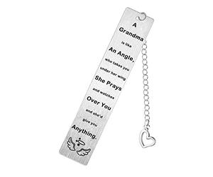 Grandma Bookmarks Gift Book Page Markers for Book Lovers Mother's Day Bookmark Birthday Present for Nana Nanny A Grandma is Like an Angle Who Takes You Under Her Wing Book Marker (Grandma Angle)